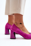 Suede Court Shoes with Stiletto Heel Fuchsia Alessyndra
