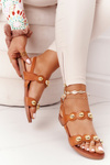 Leather Sandals With Studs S.Barski 541-52 Brown