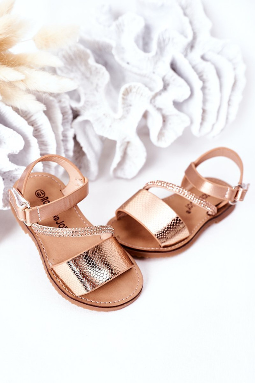 Children's Sandals With Sequins Rose Gold Blake