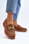 Women's Loafers with Decoration Camel Railenes