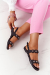 Leather Sandals With Studs S.Barski 541-52 Black