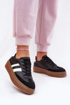 Eko Skórzane Damskie Sneakersy Na Platformie Czarne Elaraven