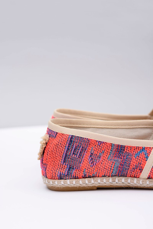 Lu Boo | Women's Slip-on Linen Espadrilles Aztec Coral Bimbi.