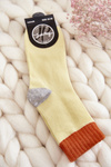 Women's Plain Cotton Socks Yellow 