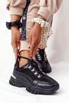 Women's Sneakers On A Chunky Sole Black Good Mood