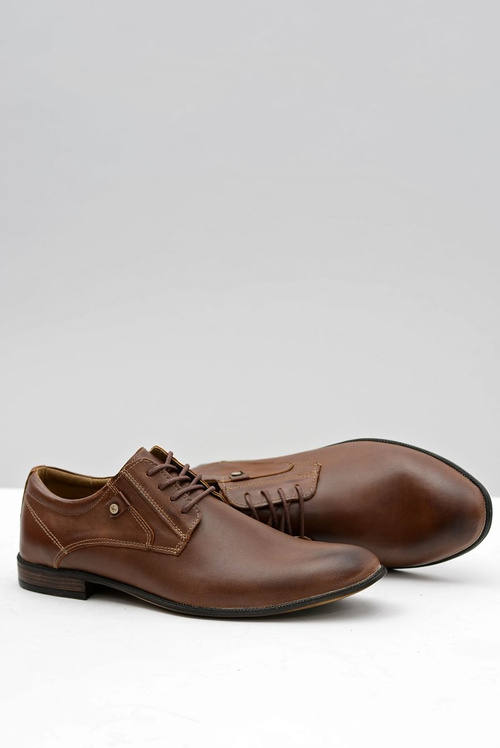 Brown Leather Elegant Massimiliano Half Shoes