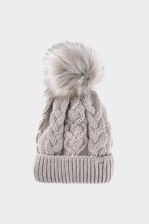 Girls Winter Hat 4F Beige 4FJWAW24ACAPF421-83S