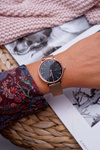 Women's Giorgio & Dario Mesh Watch Rose Gold Black Oreno Dial