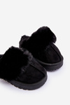 Children's Slippers With Fur Black Birasta