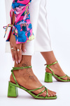 Fashionable High Heel Sandals Green Felisa