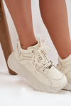 Women's Sneakers Natural Leather GOE SS2N4037 Faded White