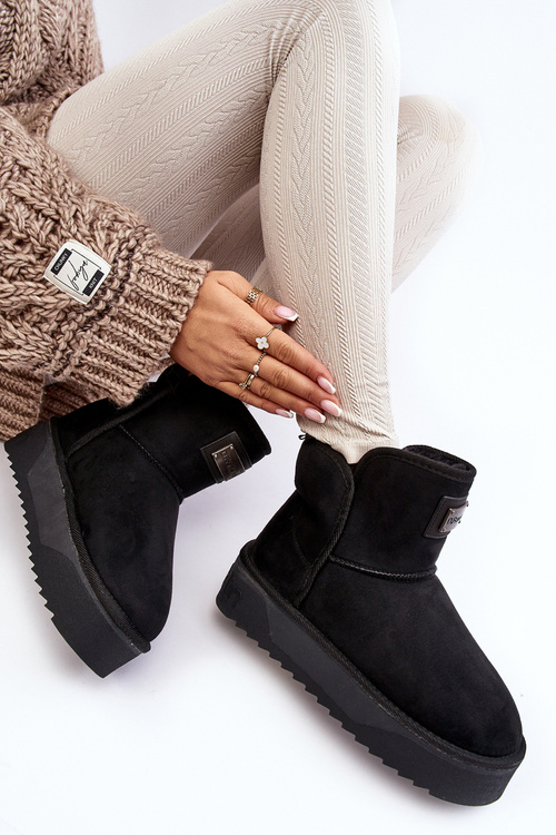 Śniegowce Wodoodporne Na Platformie Wegańskie D.Franklin DFSH371004 Czarne