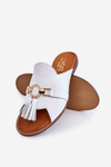 Women's Leather Slippers Lewski Shoes 3226 White