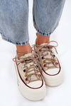 Women's Platform Sneakers Beige GOE RR2N4105