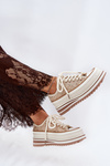 Womens Sneakers On Massive Platform S.Barski BF51-101 Beige