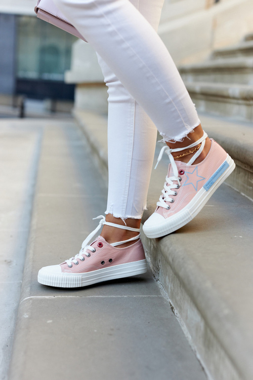 Trampki Damskie Niskie Różowe BIG STAR JJ274385