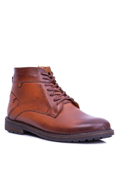 Brown Men's Boots Leather Insulated Booties Devenor