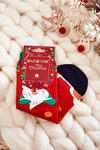 Women's Socks With A Christmas Pattern In Santa Claus Red