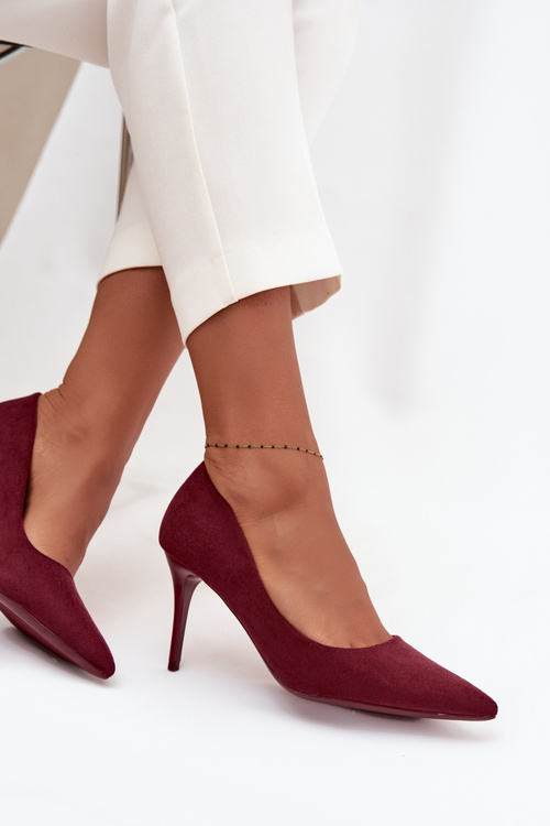 Women's High Heels Made of Eco Suede Bordeaux Elvessa