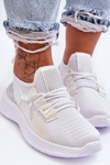 Buty Sportowe Wsuwane Damskie Białe Hold Me! JHY260