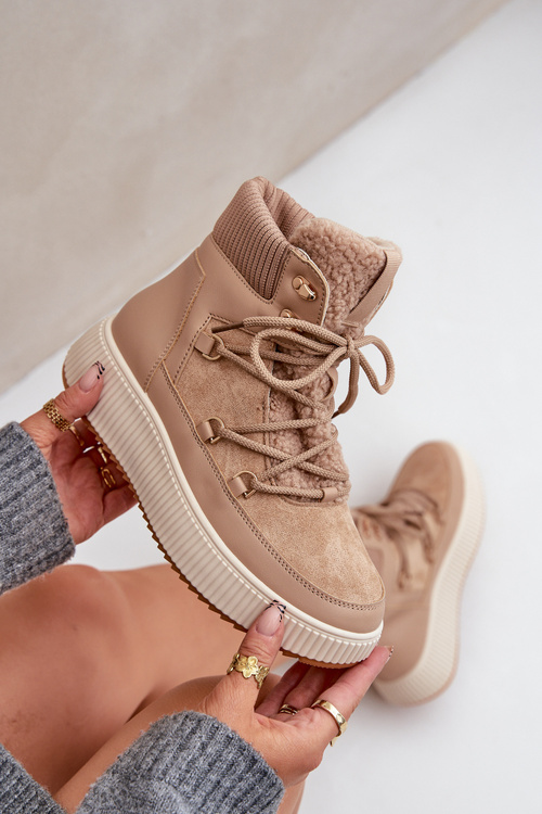 Low Snow Boots On Platform Brown Naliora
