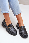 Classic Women's Moccasins Made Of Eco Leather Black Savethira