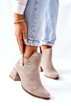 Women's Suede Boots With Cut outs Lewski Cappuccino 3074/B