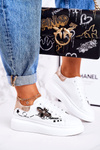 Women's Sport Shoes Sneakers With Fly White Golden Amour