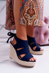 Women's Sandals On Anchors Navy Blue Yenga