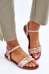 Women's Leather Sandals S.Barski KV-5541-37 Beige