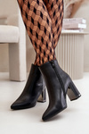 Women's Stiletto Ankle Boots with Zipper Insulated Eco Leather Black Mevair