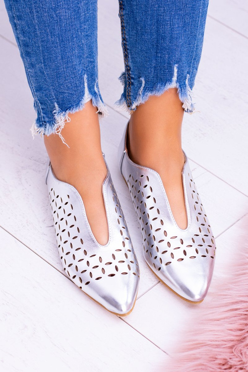 Lu Boo Silver Women's Slip-on Half Shoes Synthia