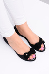 Black Rubber Meliski Ballerinas With Cocard Sonia