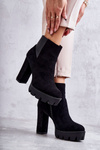 Women's Suede High Heel Boots Black Maricruz
