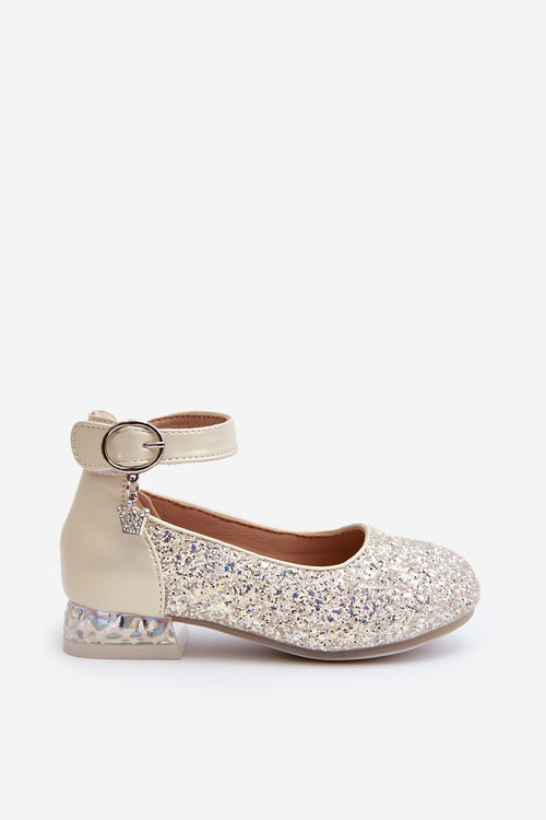 Children's Glitter Ballerina Flats Gold Pardride