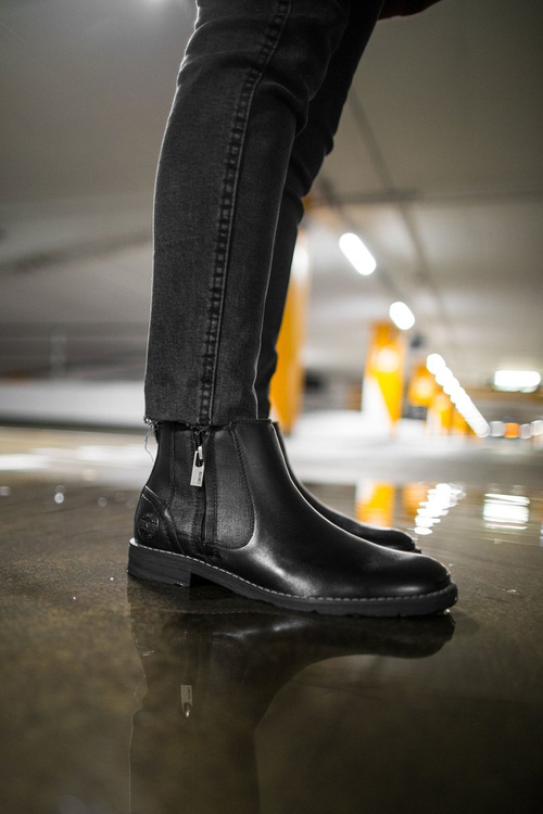 Men's Big Star Leather Booties Black EE174287