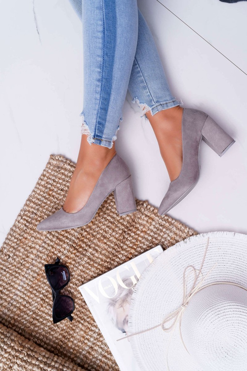 Women's Stiletto Sandals Suede Grey Neshka