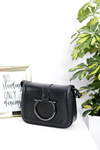 Women's Black Shoulder Handbag Letterpack