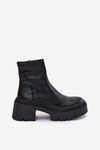 Women's Ankle Boots with Chunky Heel and Platform Eco Leather Black Elvianne