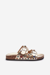 Embellished Women's Slides With Buckles S.Barski MY121 Gold
