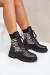 Women’s Work Boots With Sock Zebra Black Raviri