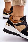 Classic Wedge Sneakers Beige and Black Collide