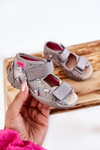 Sandals With Velcro Unicorn Befado 342P044 Grey
