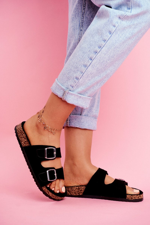 Women's Slides On Corck Black Si Senor