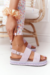 Suede Sandals On A Platform Purple Olimpia