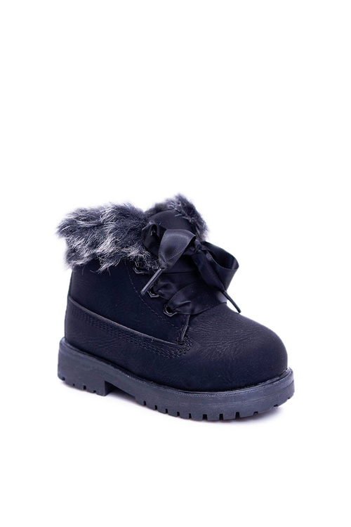 Children's Boots Trapper Fleece-lined Black Tesoro