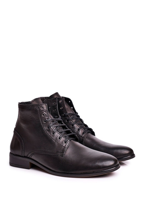Men's boots leather black Bruno