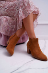 Women's Heeled Boots Suede Camel Gomen