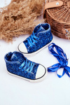 Children's Sneakers With Glitter Blue Ally