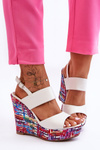 Women's Wedge Sandals White Calderia